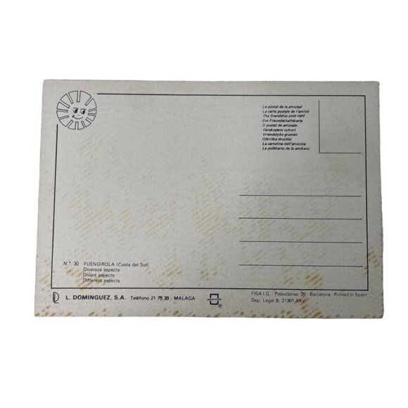 Vintage Postcard Fuengirola Costa Del Sol  Multinational Flags Scenic Views u - Picture 2 of 2
